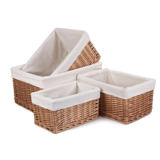 Cotton Lined Double Steamed Wicker Storage Basket-0