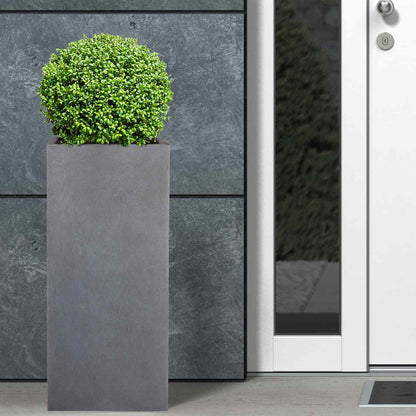 IDEALIST Lite Contemporary Light Concrete Garden Tall Square Planter, Outdoor Plant Pot H60 L27 W27 cm, 44L