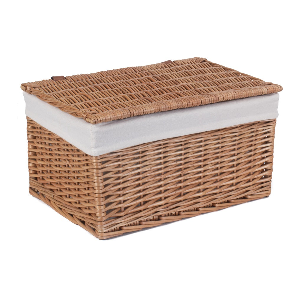 Light Steamed Cotton Lined Wicker Storage Basket-3