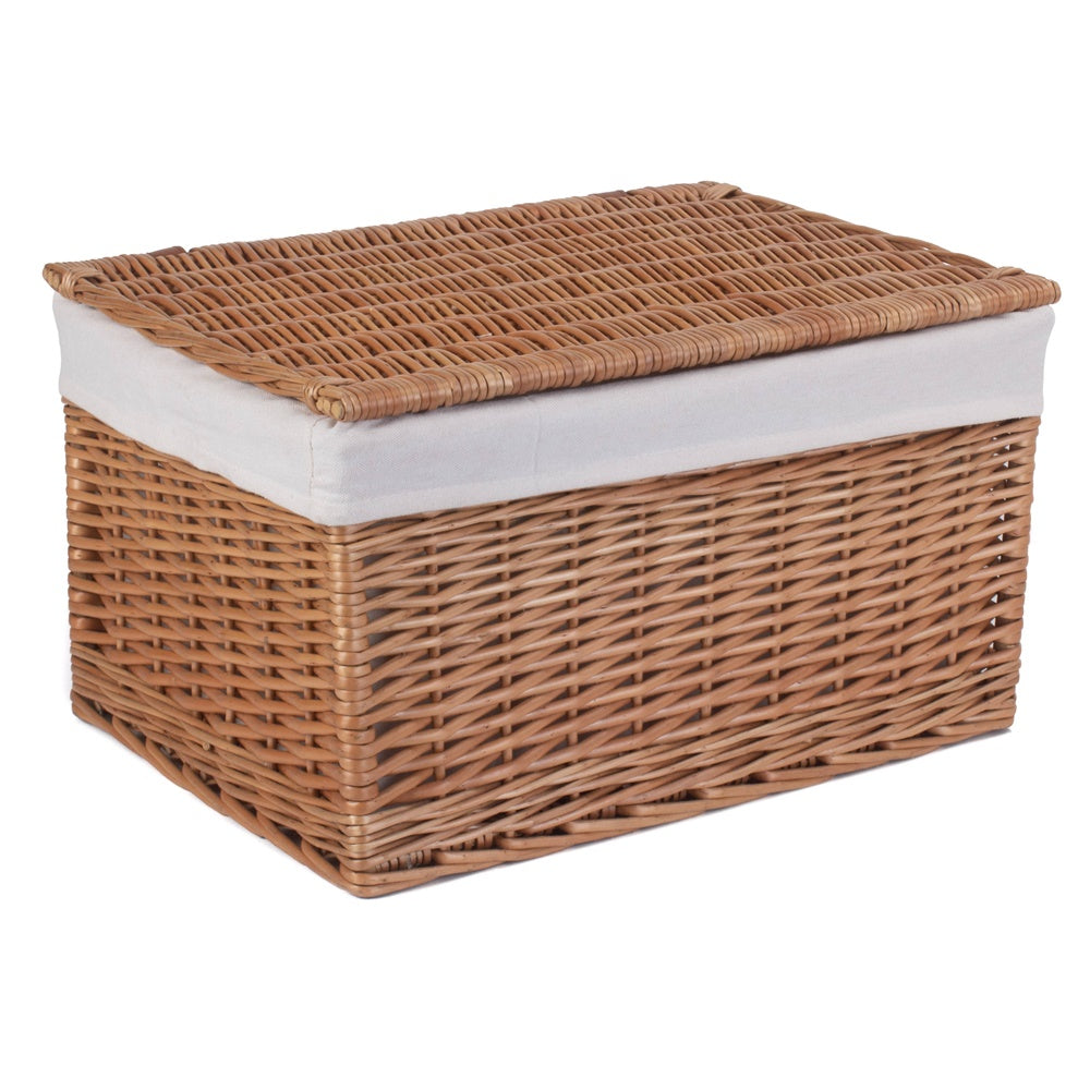 Light Steamed Cotton Lined Wicker Storage Basket-2