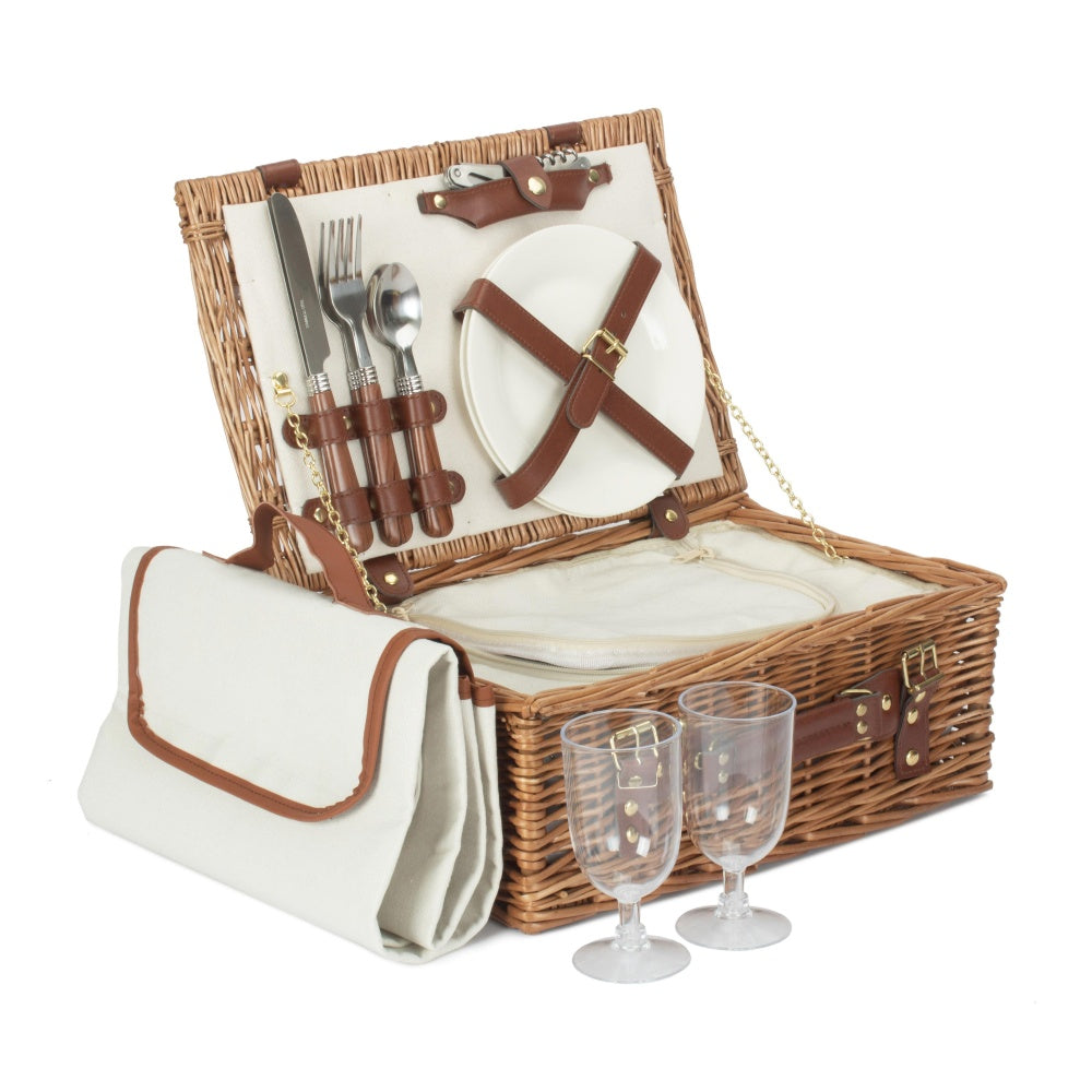 Classic Wicker Fitted Picnic Basket-0