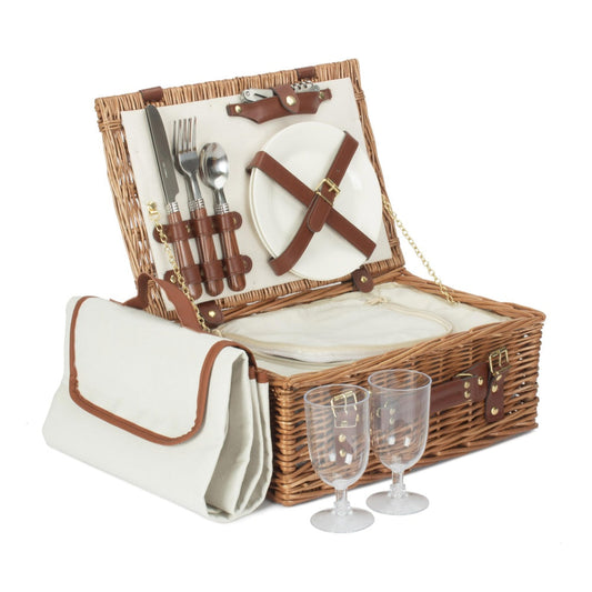 Classic Wicker Fitted Picnic Basket-0
