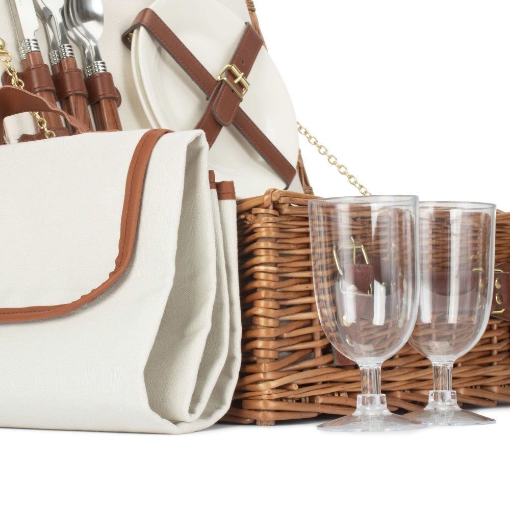 Classic Wicker Fitted Picnic Basket-2