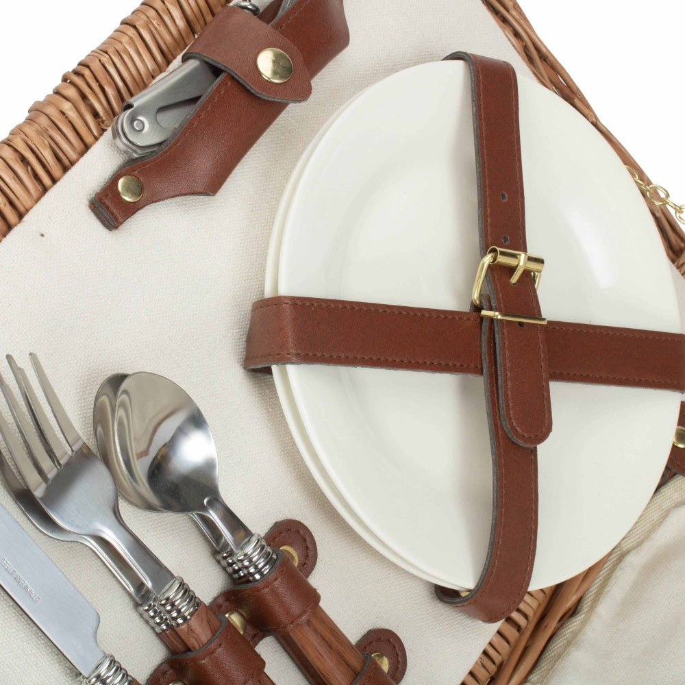 Classic Wicker Fitted Picnic Basket-3