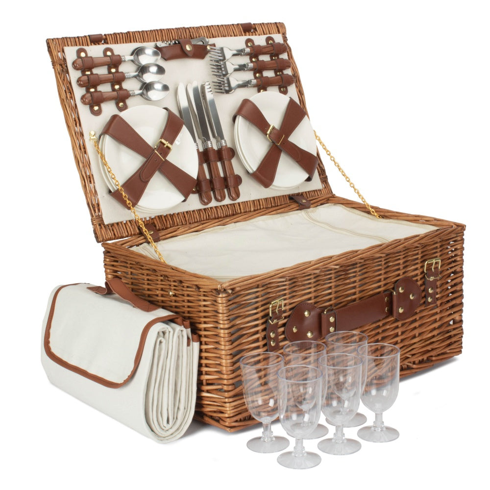 Classic Wicker Fitted Picnic Basket-5