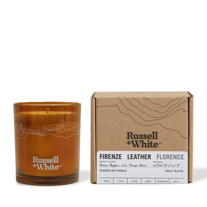 Firenze Leather 250g Scented Soy Candle