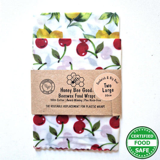 Set of 2 Large Handmade Beeswax Wraps | Italian Kitchen