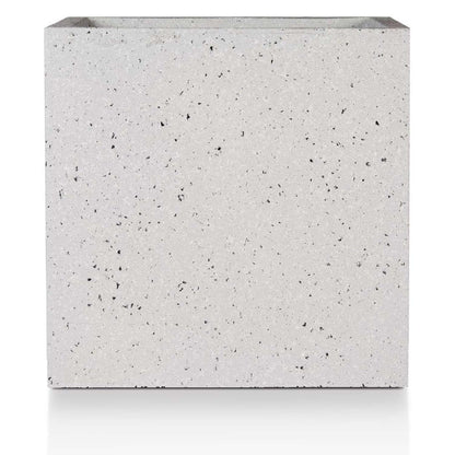 IDEALIST Lite Contemporary Flower Box Square Garden Planter, Light Concrete Outdoor Large Plant Pot H30 L30 W30 cm, 28L