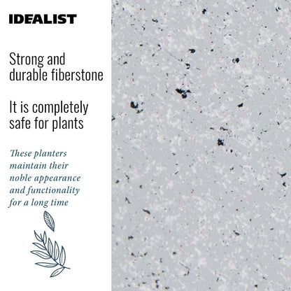 IDEALIST Lite Contemporary Flower Box Square Garden Planter, Light Concrete Outdoor Large Plant Pot H40 L40 W40 cm, 65L