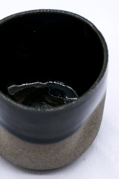 Verde Goccio Handmade Ceramic Smoked Grey Stoneware Short Cup