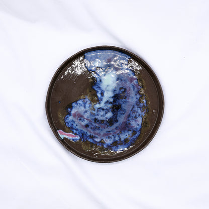 27 cm Nebula Smoked Grey Large Stoneware Handmade Ceramic Dinner Plate