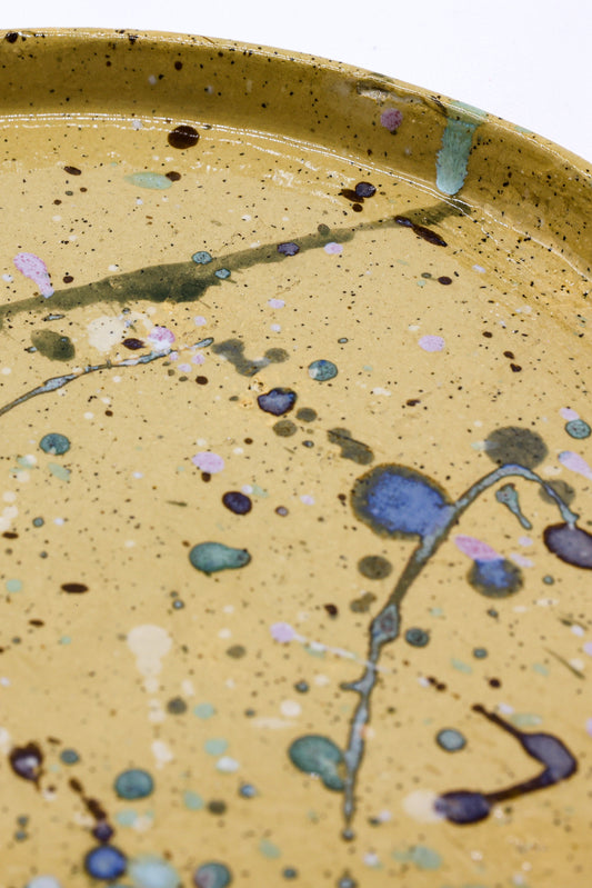 23 cm Oliva Stoneware Handmade Ceramic Dinner Plate