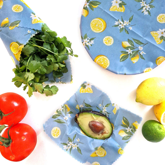 Set of 3 Handmade Beeswax Wraps | Lemonade