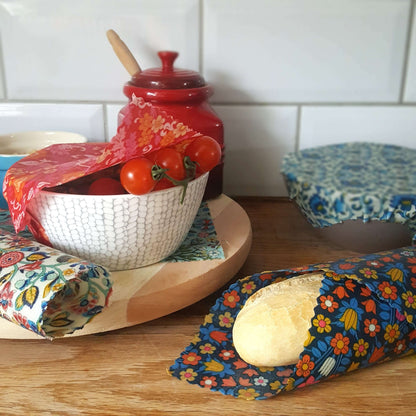 Made with Liberty Fabric Set of 3 Handmade Beeswax Wraps