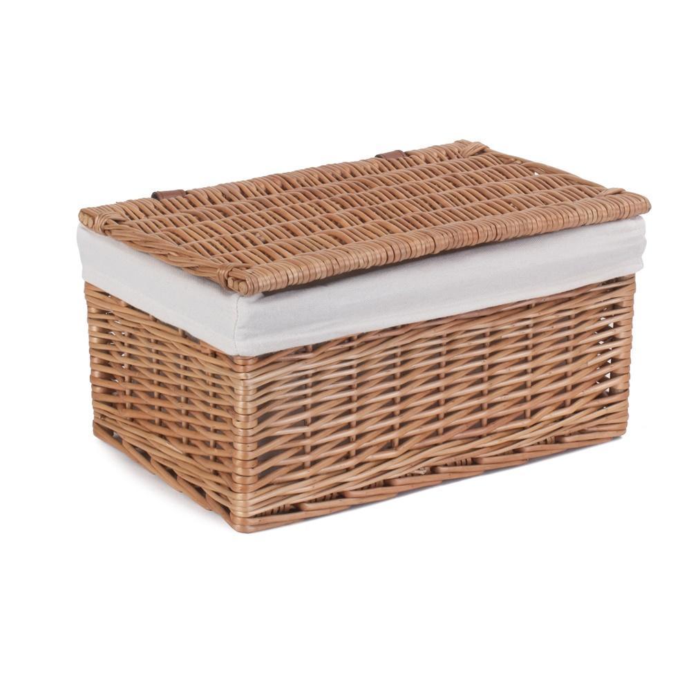 Light Steamed Cotton Lined Wicker Storage Basket-1