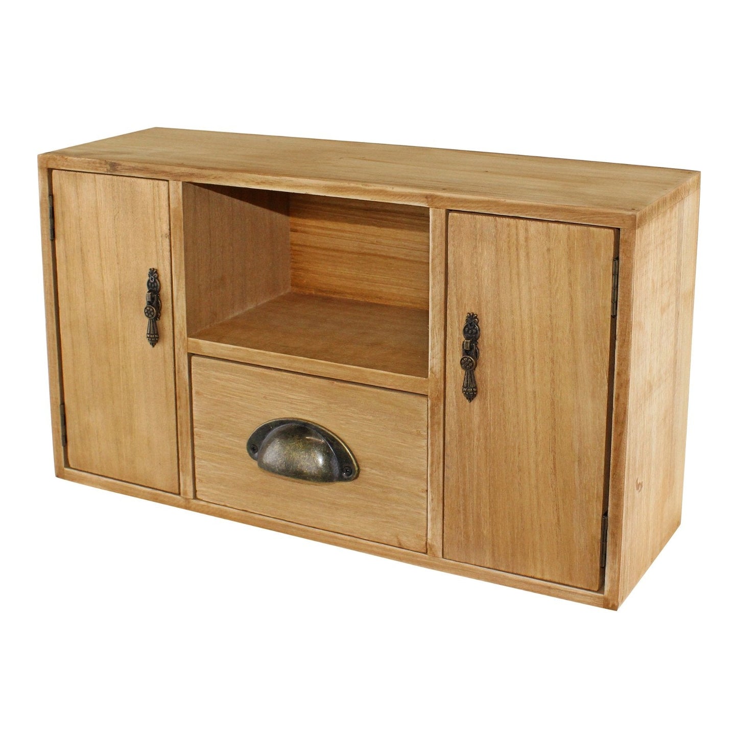 Small Wooden Cabinet with Cupboards, Drawer and Shelf-3