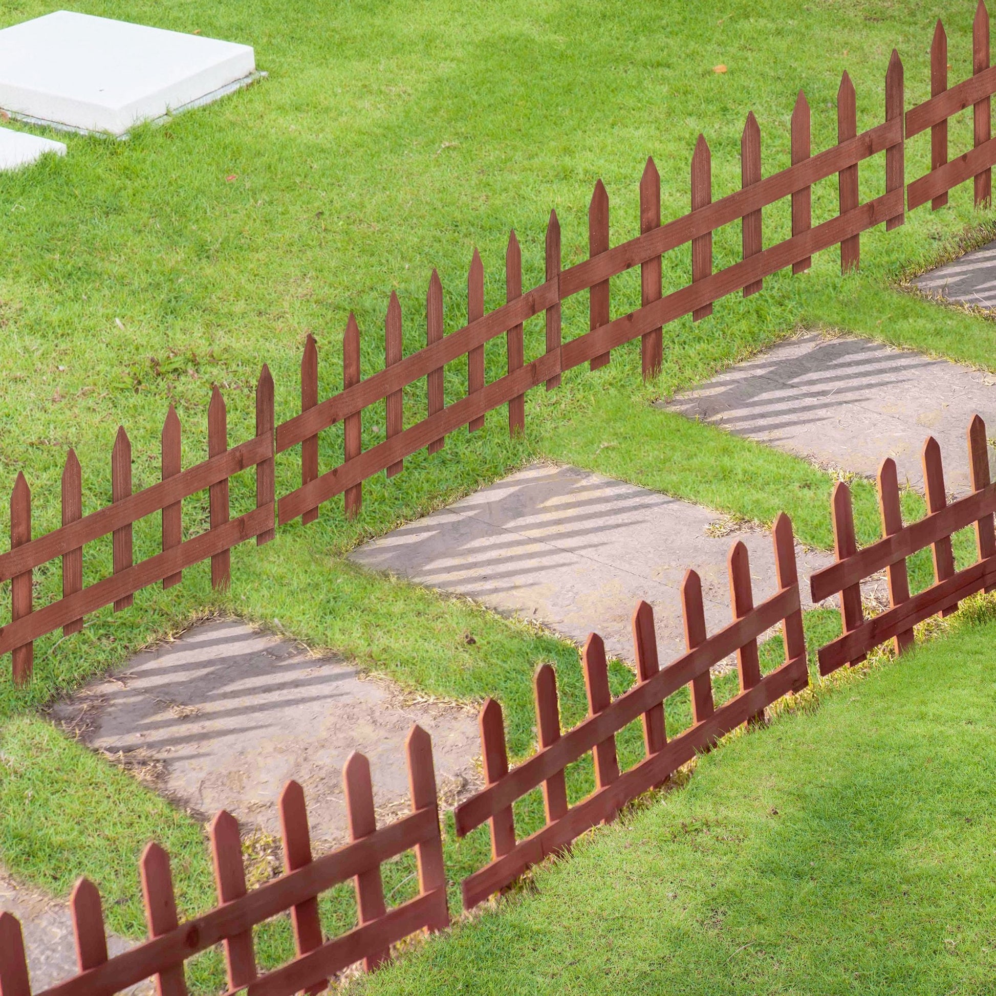 Set of 12 Wooden 60cm Garden Fence Pieces-1