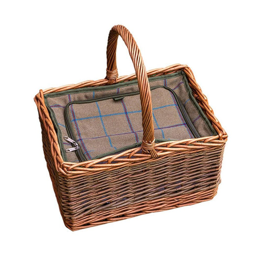 Deluxe Butchers Wicker Picnic Basket with Fitted Cooler-0