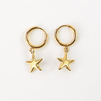 Golden Starfish Earring Set