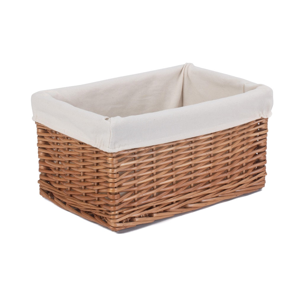 Cotton Lined Double Steamed Wicker Storage Basket-4