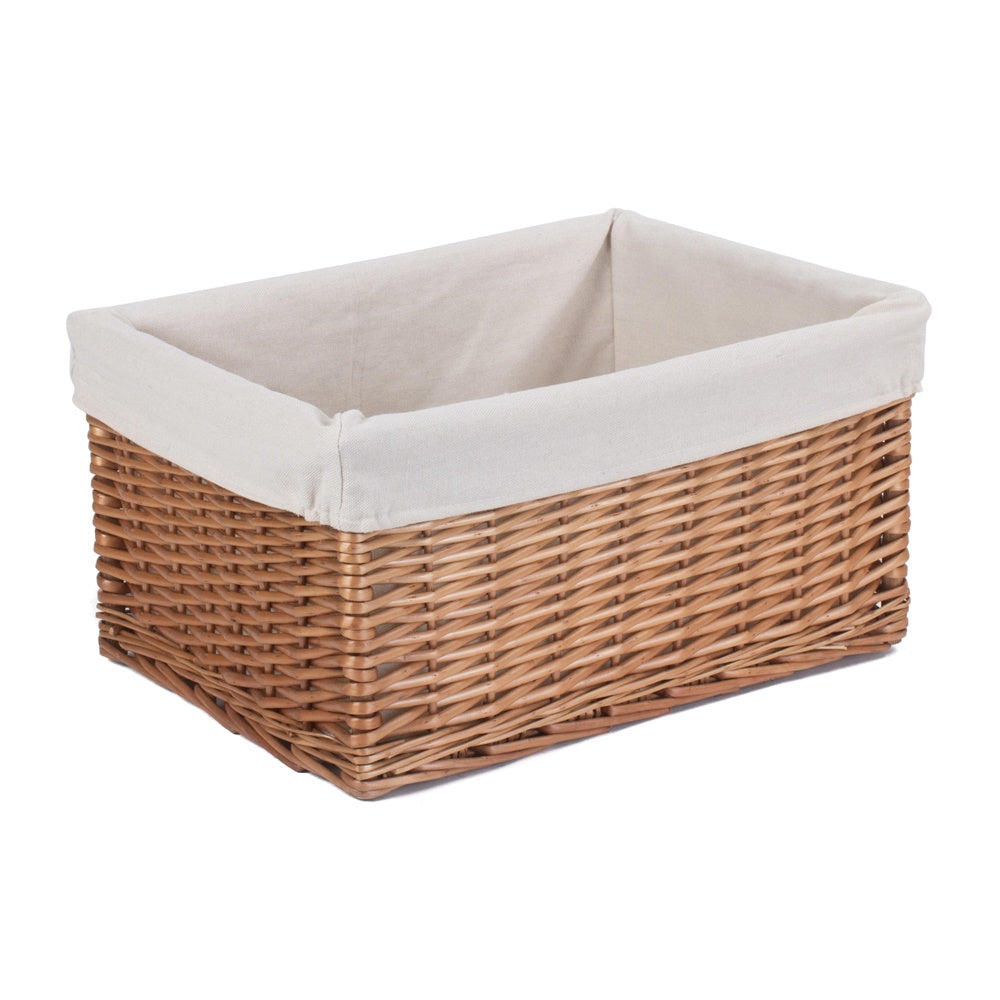 Cotton Lined Double Steamed Wicker Storage Basket-3