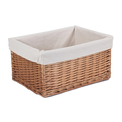 Cotton Lined Double Steamed Wicker Storage Basket-3