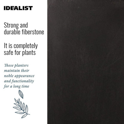 IDEALIST Lite Contemporary Trough Garden Planter, Light Concrete Outdoor Plant Pot H30 L65 W19 cm, 37L