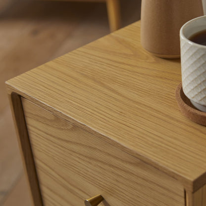 Wright Narrow Oak Bedside Table