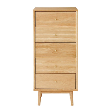 Wright Oak Tallboy Chest of 5 Drawers