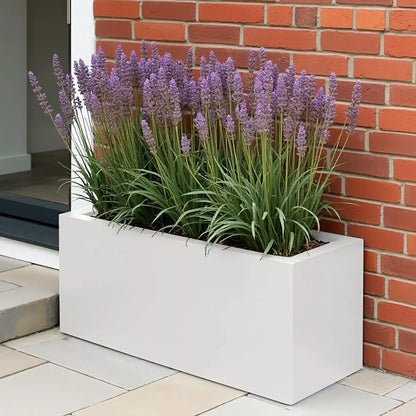 IDEALIST Lite Contemporary Trough Garden Planter, Light Concrete Outdoor Plant Pot H30 L65 W19 cm, 37L