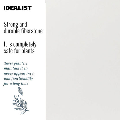 IDEALIST Lite Contemporary Trough Garden Planter, Light Concrete Outdoor Large Plant Pot H51.5 L100 W36 cm, 185L