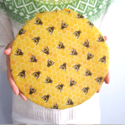 Set of 2 Large Handmade Beeswax Wraps | Lemony Bees