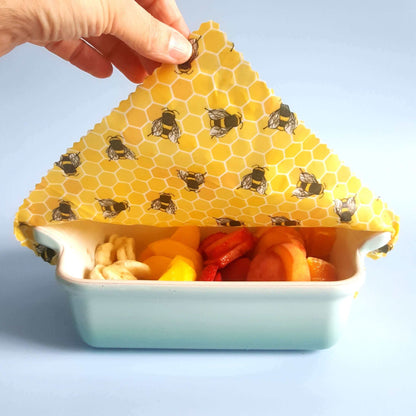 Set of 3 Handmade Beeswax Wraps | Bee Happy