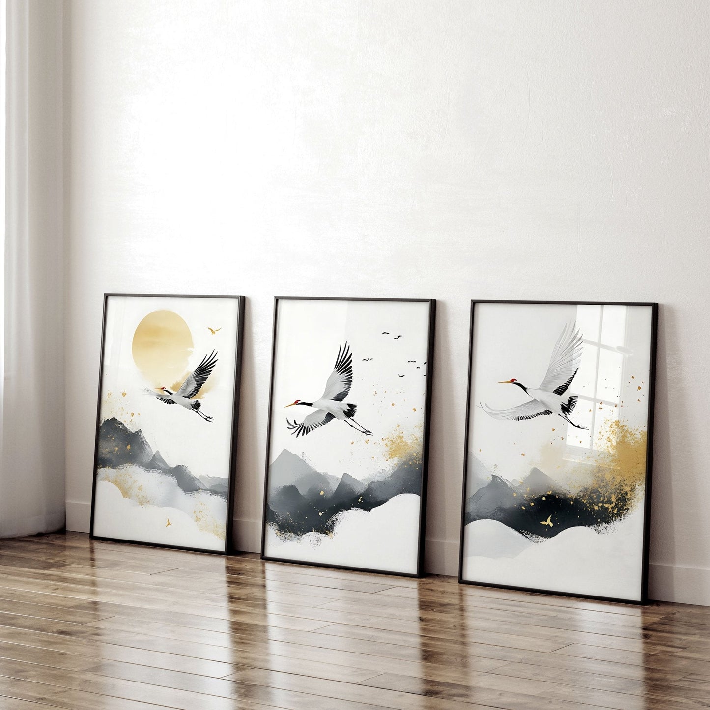 Art For Huge Wall | Set of 3 Asian Inspired Wall art Prints