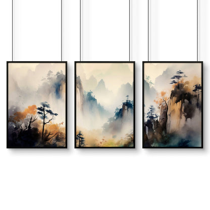 Art For Walls | Set of 3 Asian Inspired Wall art Prints
