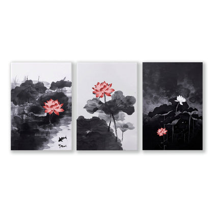 Art Modern Prints | Set of 3 Asian Inspired Wall art Prints