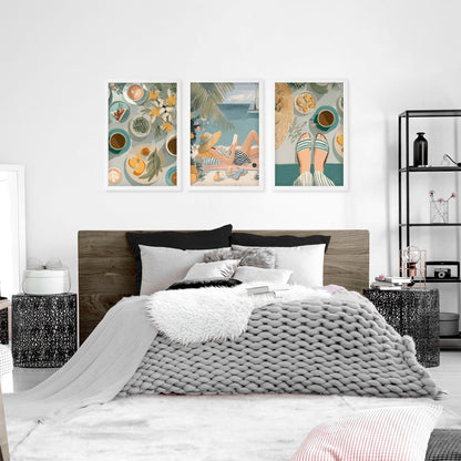 Art Print With Frame | Set of 3 Italian Lifestyle Wall art Prints