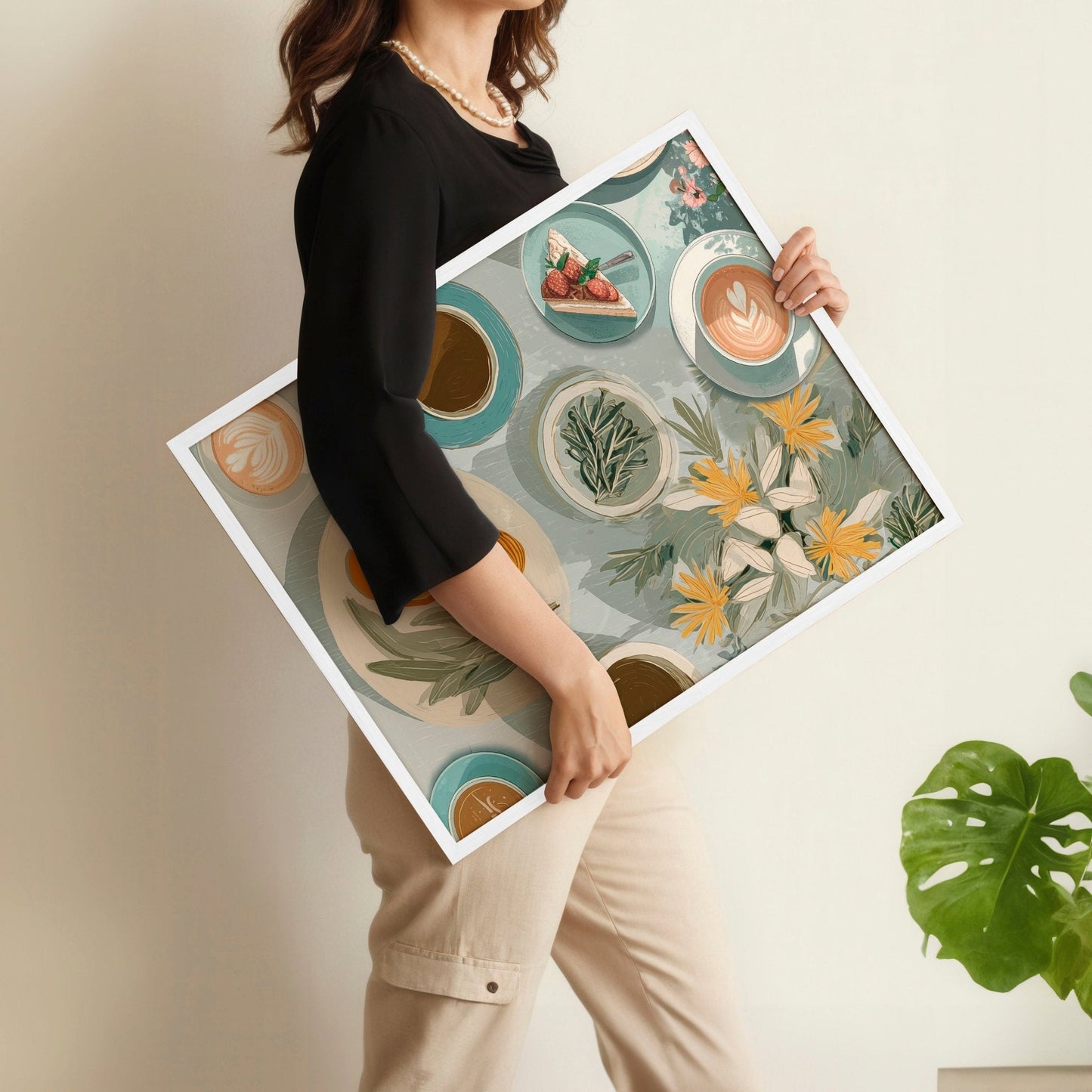 Art Print With Frame | Set of 3 Italian Lifestyle Wall art Prints