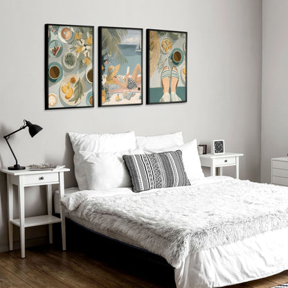 Art Print With Frame | Set of 3 Italian Lifestyle Wall art Prints