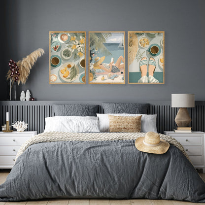 Art Print With Frame | Set of 3 Italian Lifestyle Wall art Prints