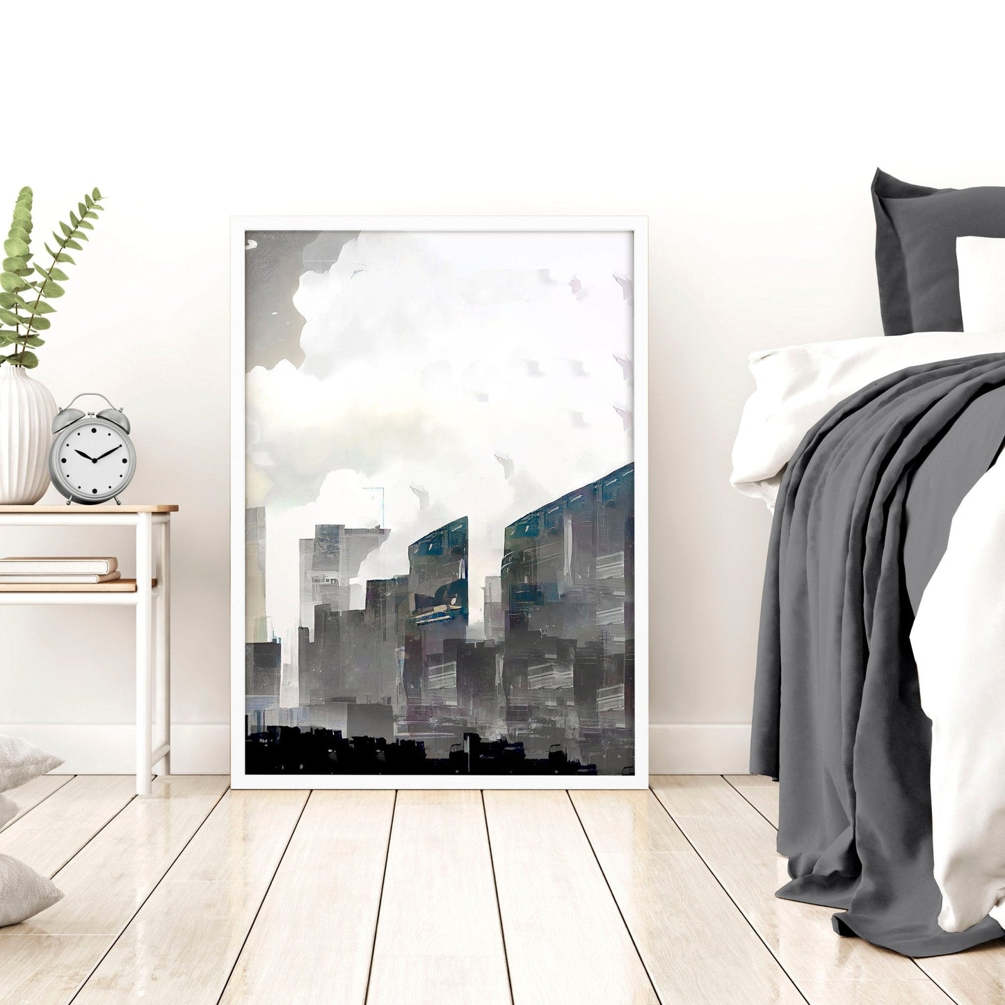 Art Prints Contemporary | Set of 3 Urban Skyscrapers Wall art Prints