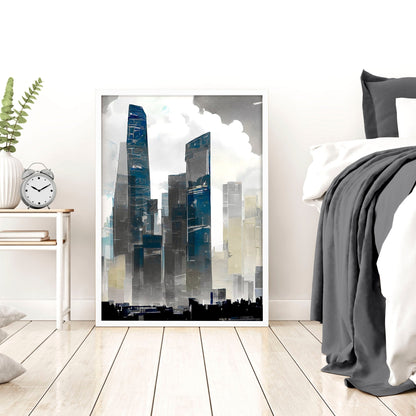 Art Prints Contemporary | Set of 3 Urban Skyscrapers Wall art Prints