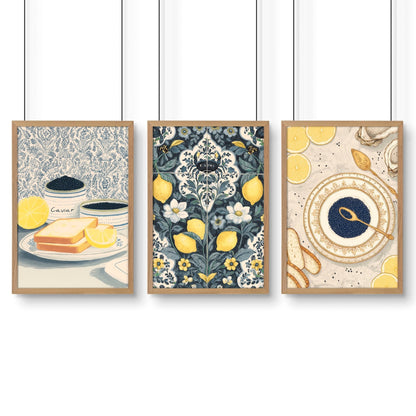 Artwork In Kitchen | Set of 3 Italian Lifestyle Wall art Prints