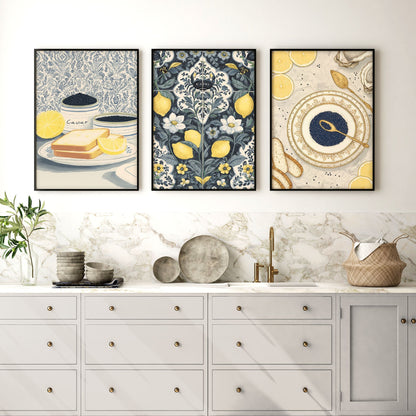Artwork In Kitchen | Set of 3 Italian Lifestyle Wall art Prints