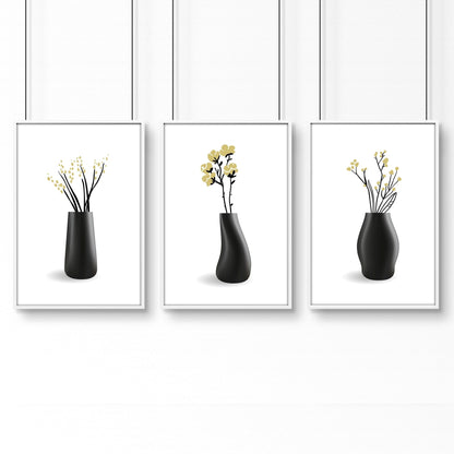 Big Paintings For Living Room | Set of 3 Botanical Wall art Prints