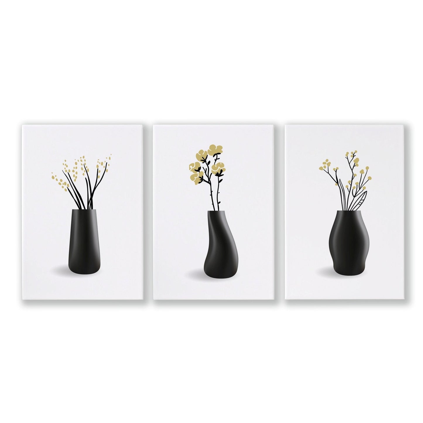Big Paintings For Living Room | Set of 3 Botanical Wall art Prints