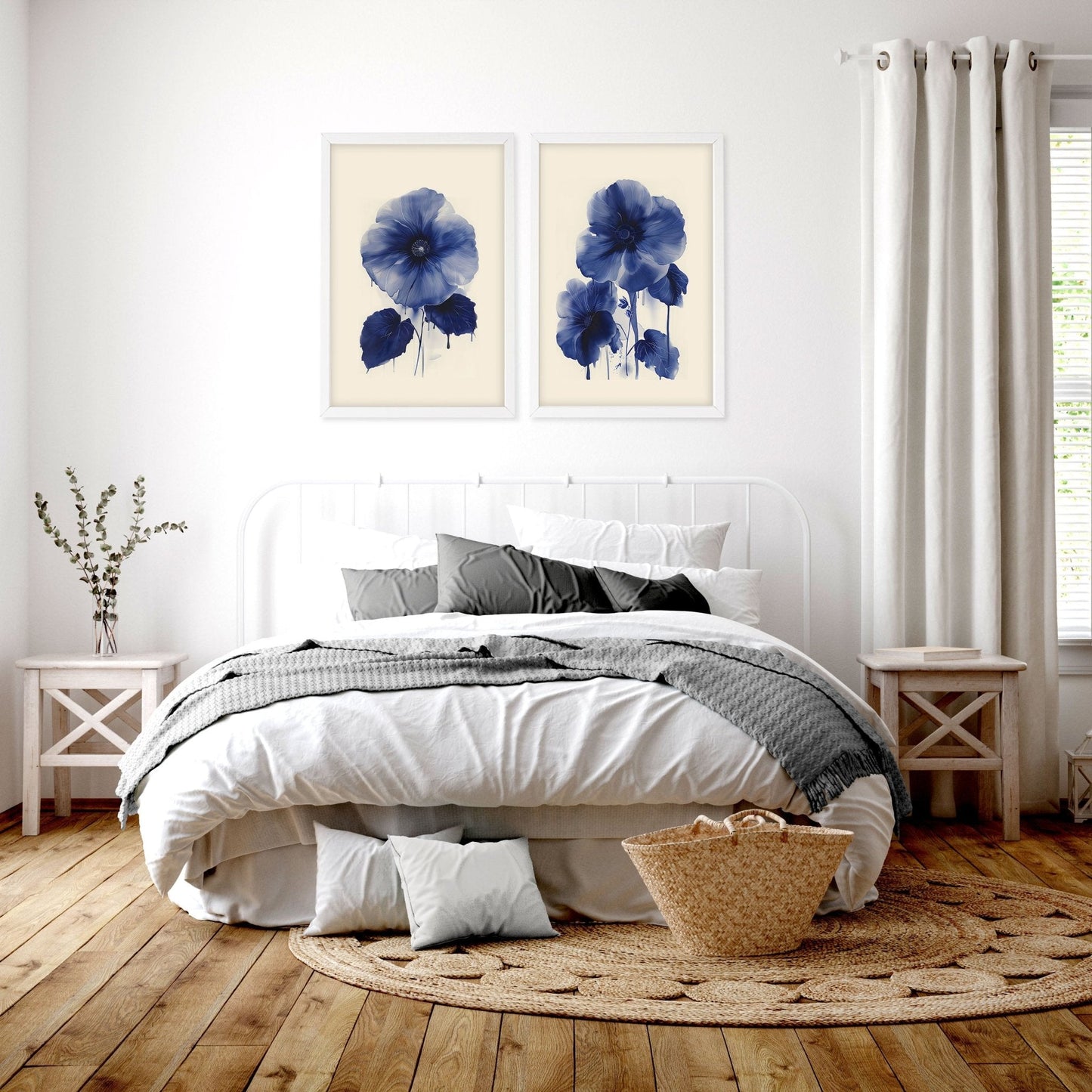 Canvas Floral Print | Set of 2 Botanical Wall art Prints