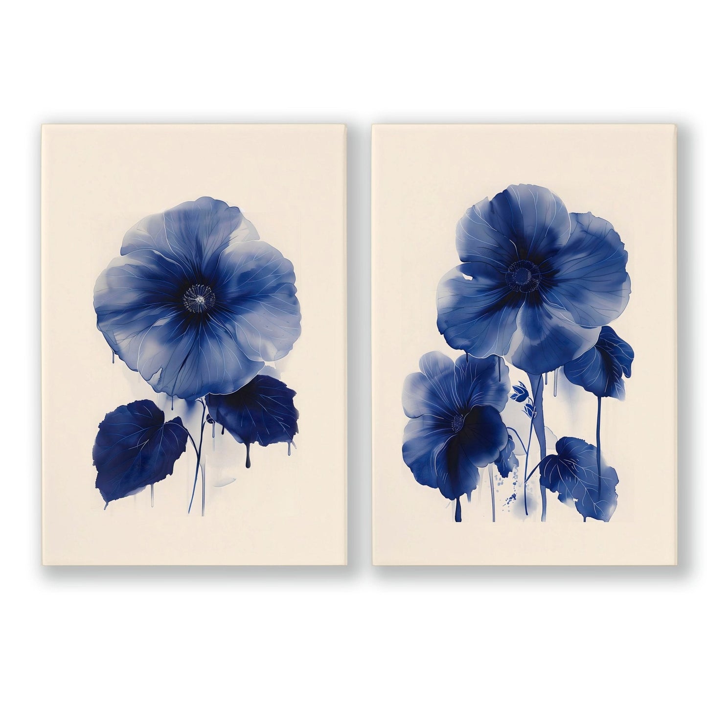 Canvas Floral Print | Set of 2 Botanical Wall art Prints