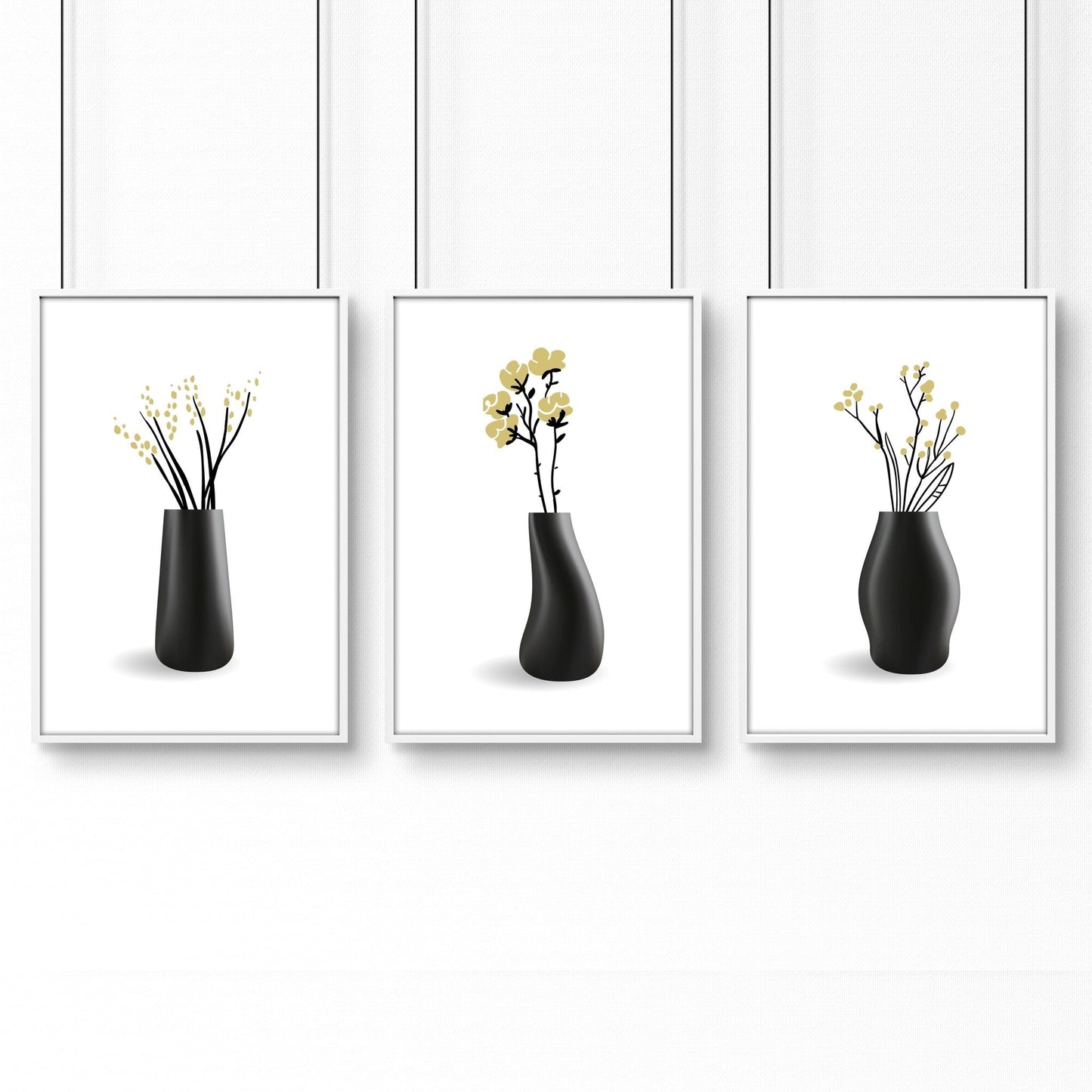 Canvas Framed Wall Art | Set of 3 Botanical Wall art Prints