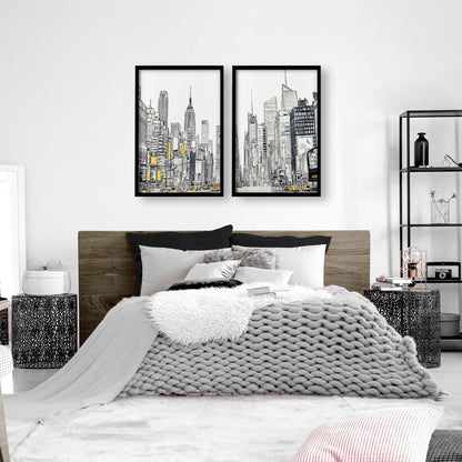 City Prints Wall Art | Set of 2 Urban Skyscrapers Wall art Prints